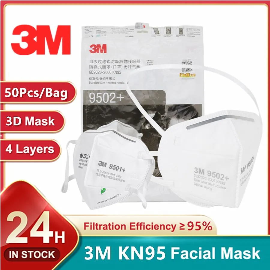 Mascarilla facial KN95 de 3M,  - 3M Mask 9502+ reseña y precio
